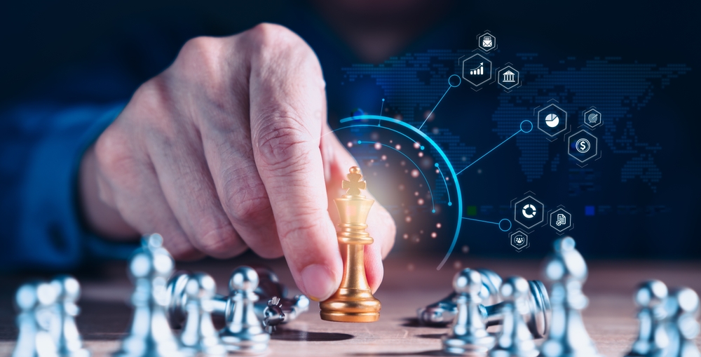 The,Journey,To,Business,Success.,A,Chess,King,,Held,In