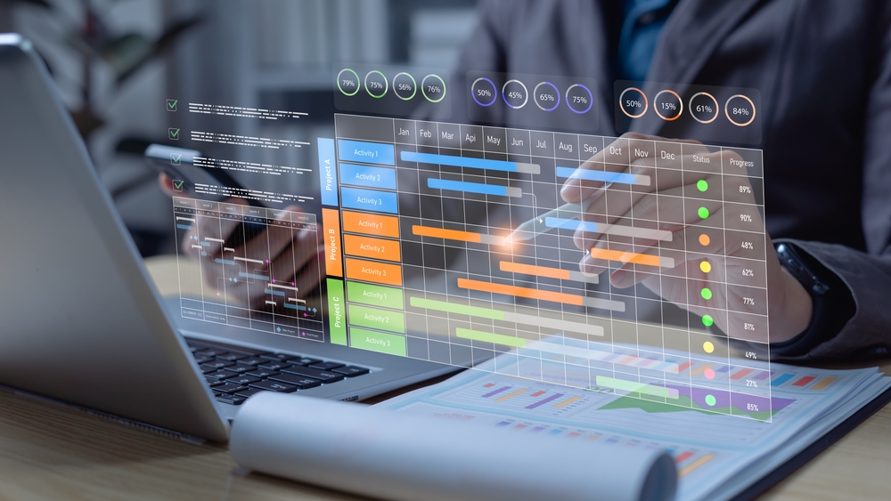 Businessman,Managing,Time,With,Ai,Technology,,Virtual,Calendar,Showing,Agenda,